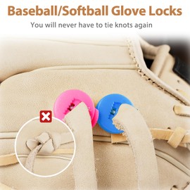 Glove Locks, 8-Pack Baseball/Softball Glove Lace Locks – Vibrant Colors, No Retie Knots, Spring-Lock Tech, Durable Design. (Mixed Pink-Blue)