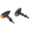 MotorToGo Black Bullet Motorcycle LED Turn Signal Indicators Blinkers with