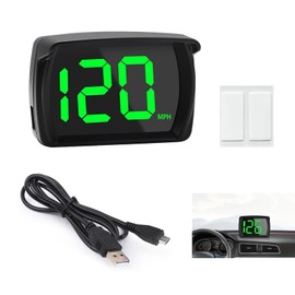 Digital GPS Speedometer HUD with LED Display for Cars, Trucks, Motorcycles – Large Font MPH Head-Up Display, Plug & Play USB Connection, Accurate Speed Tracking for Vehicles, Universal Fit (MPH)