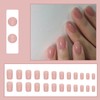 Ceboic Pack of 24 Stick-On Nails Square Short, French Tip