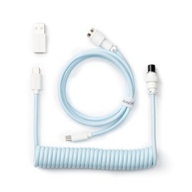 Keychron Custom Coiled Aviator USB Cable - Light Blue