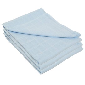 Muslin Cloths for Baby, Baby Muslin Squares, Burp Cloths for Baby Boys & Girls, Swaddle Wrap, Blue, 3 Pack
