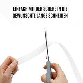 KLEBASTO Velcro Tape for Sewing, Set Hook Tape and Velcro Tape for Sewing, High Locking Force (White, 10 mm x 3 m)