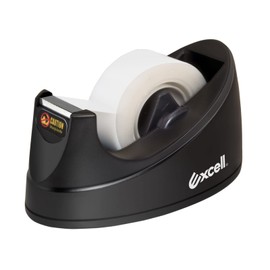 Excell EX-115BK Mini Desktop Tape Dispenser (1" core) with Adhesive Bottom, Tape Dispenser Desk for Home, Office, School and Gift Store Wrapping Purpose- 1Pack (1)