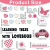Justforjoyful 55PCS Valentine'S Day Classroom Bulletin Board Decorations Groovy Valentine's