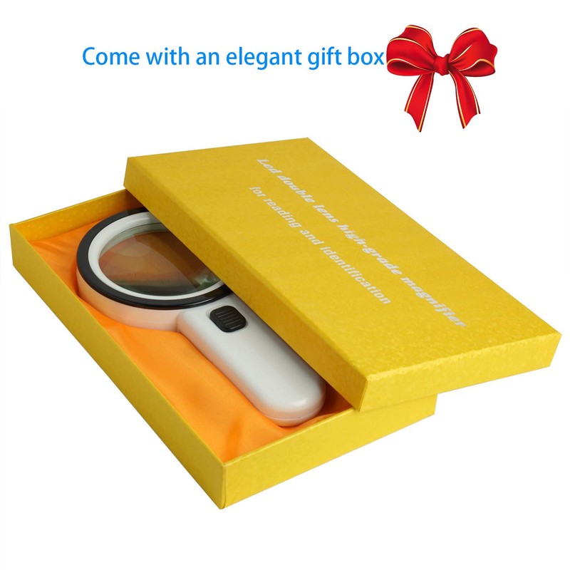 TMANGO Magnifying Glass with Light, 30X Handheld Large Magnifying Glass