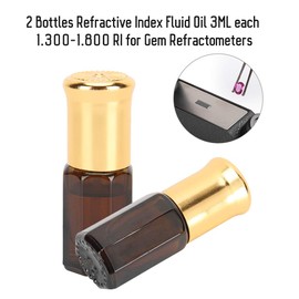 Refractive Index Fluid Refractometer Fluid Gem Refractometer Efractometer Oil 2 Bottles Refractive Index Fluid Oil 1.300-1.800 Ri Gemstone Refractometer Oil , For Gem Refractometers