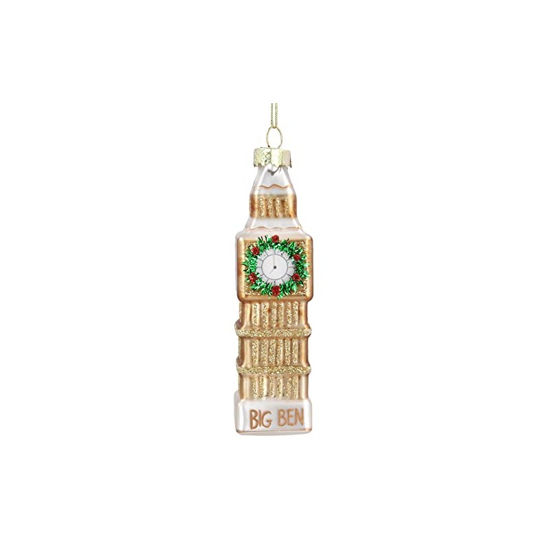 Gisela Graham London Glass Big Ben Hanging Ornament