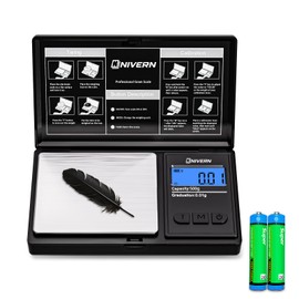 NIVERN Precision Scales 0.01 g Digital Gram Scales with LCD Display - High Precision Letter Scales for Jewellery, Gold, Coffee, Yeast & Herbs - Mini Pocket Scales for Jewelers and Cafés