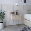 Tuhome Adele Floating Nightstand with Drawer and Open Storage Shelves-