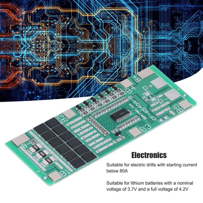 6S 40A Lithium Battery Protection Board BMS Battery Cell Protection