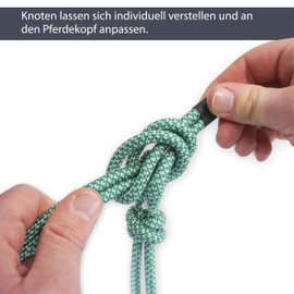 Knot Halter for Floor Work Horse - Knot Halter Cob Ideal for Free Work, Floor Work, Lead or Loading Training (Pony, Green-White)