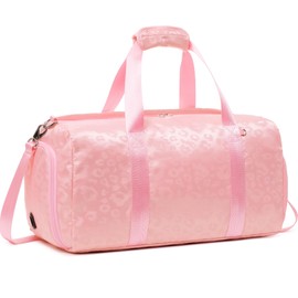 Dance Bag for Girls Duffle Bags Girls Overnight Bag Sleepover Gym Gymnastics Bags with Shoe Compartment and Wet Pocket,Leopard Shape