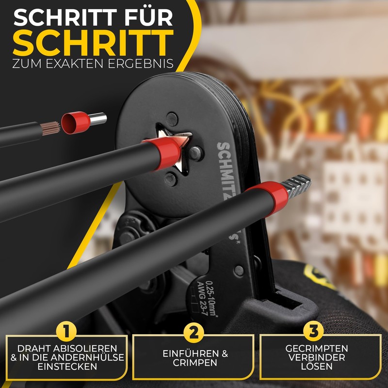 - Premium crimping pliers set incl. 1,800 wire end ferrules,