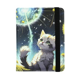 Cute Cat Passport Holder for Women and Men PU Leather Passport Cover for Travel