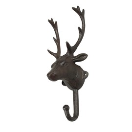 Gardeningwill Heavy Herngee Deer Head Single Hanger Animal Shaped Coat Hat Wall Hook Home Garden Yard Decoration