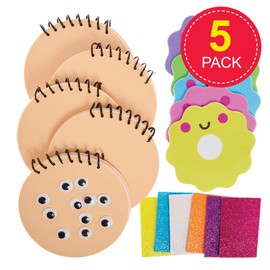 Baker Ross FX701 Doughnut Mini Notebook Kits - Pack of 5, Foam Arts and Crafts Kits for Kids, Blue,Green,Pink,Purple,White