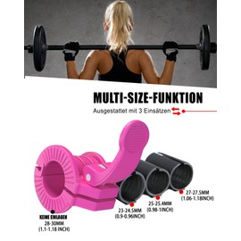 Barbell Clamps, Adjustable Size Dumbbell Clasp, 30 mm, 28 mm, 25 mm, 23 mm, Quick Release Weight Clips, Quick Release Barbell Bar for Crossfit, Weightlifting, Professional Training (Pink Colour)