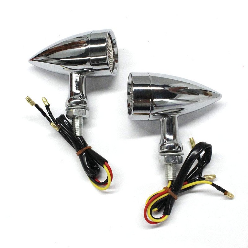 2pcs Chrome 15 LED Motorcycle Stop Brake Running Turn Signal