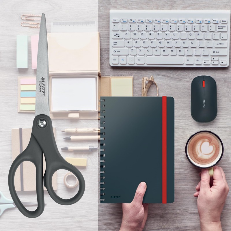 Leitz Titanium Scissors 180 mm, Stainless Steel 180 mm Scissors