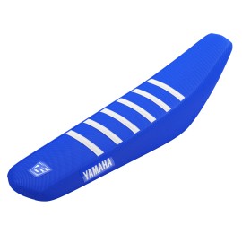 THROTTLE SYNDICATE YAMAHA 22-25 YZ 125/250 FACTORY ISSUE SEAT COVER - BLUE/WHITE RIBS