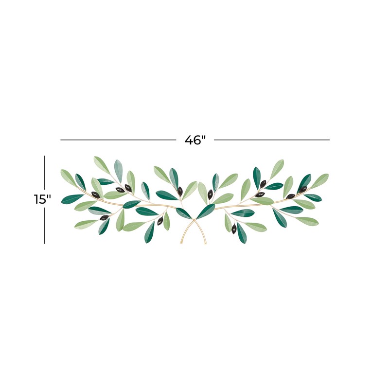 Deco 79 Metal Leaf Wall Decor, 46" x 2" x