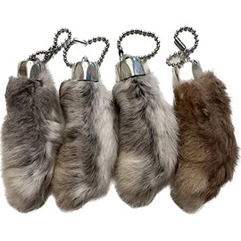 Dangerous Threads Rabbit Rabbits Foot Keychain White/Natural 4 Pcs