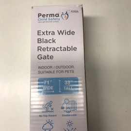 Perma Child Safety Outdoor Retractable Baby Gate 33" Tall, Extends to 71" Wide,