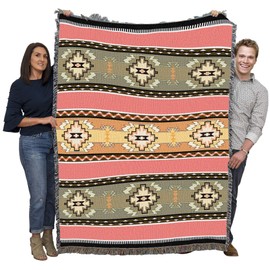 Pure Country Weavers Rimrock Dusk 2 Blanket - Southwest Native American Inspired - Gift Tapestry Throw Woven from Cotton - Made in The USA (72x54)