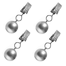 BOBITALK 4 Pack Tablecloth Weights, Stainless Steel Balls with Metal Table Cloth Weights For Outside Table, Table Cloth Clips For Outside Table For Outdoor Tables, Curtains,Family Dinner Party