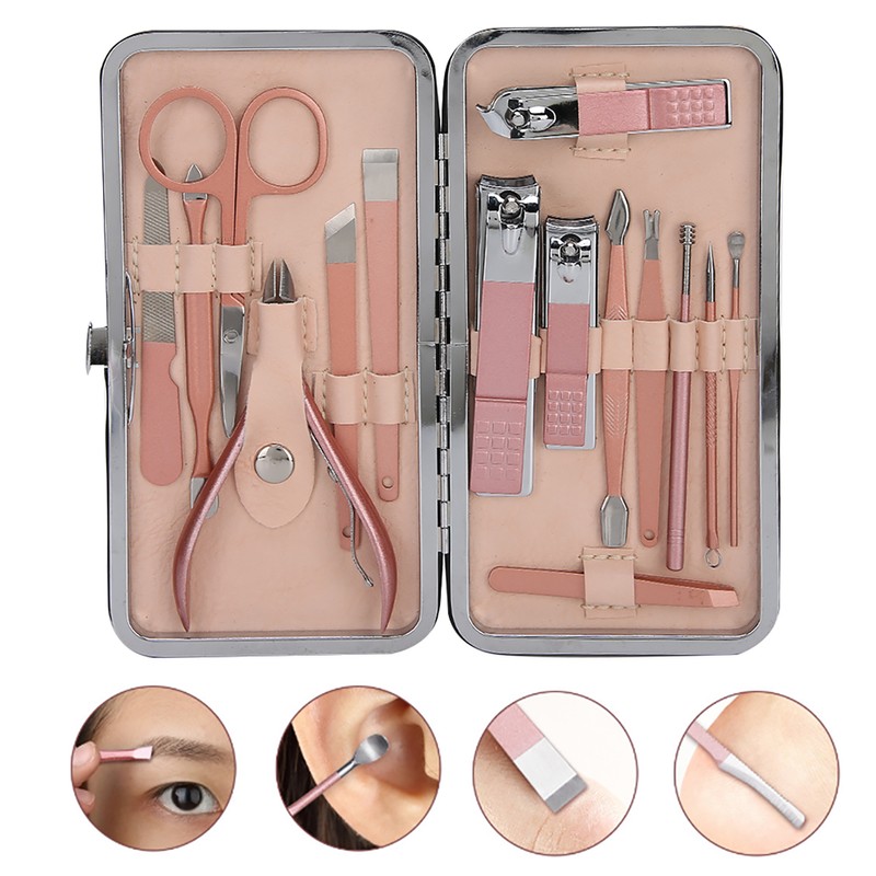 15pcs Manicure Stainless Steel Nail File Nail Clipper Ear Pick