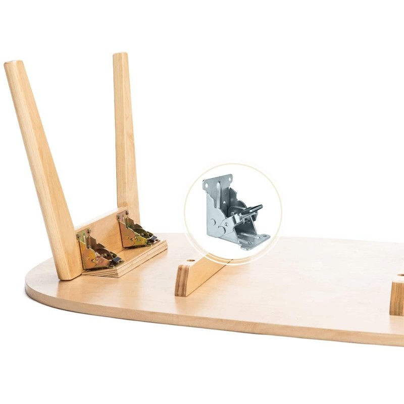 Folding Leg Brackets 4PCS 90° Self-Locking Hinges Lock Extension Support