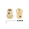sourcing map Hexagonal Coupling 6 mm Bore Motor Hexagonal Brass