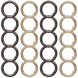 Pack of 20 round springs, spring O ring, round carabiner, jump rings, round carabiner snap ring, used for wallets, key rings, DIY crafts, handbag decorations
