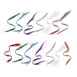 Baluue 14pcs Colored Hair Tinsel Strands Shiny Glittery Hair Accessories for Party and Festivals Vibrant Mixed Colors for Night and Daily Use