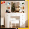 Yamissi Vanity Makeup Table with 10 LED Mirror Vanity Makeup