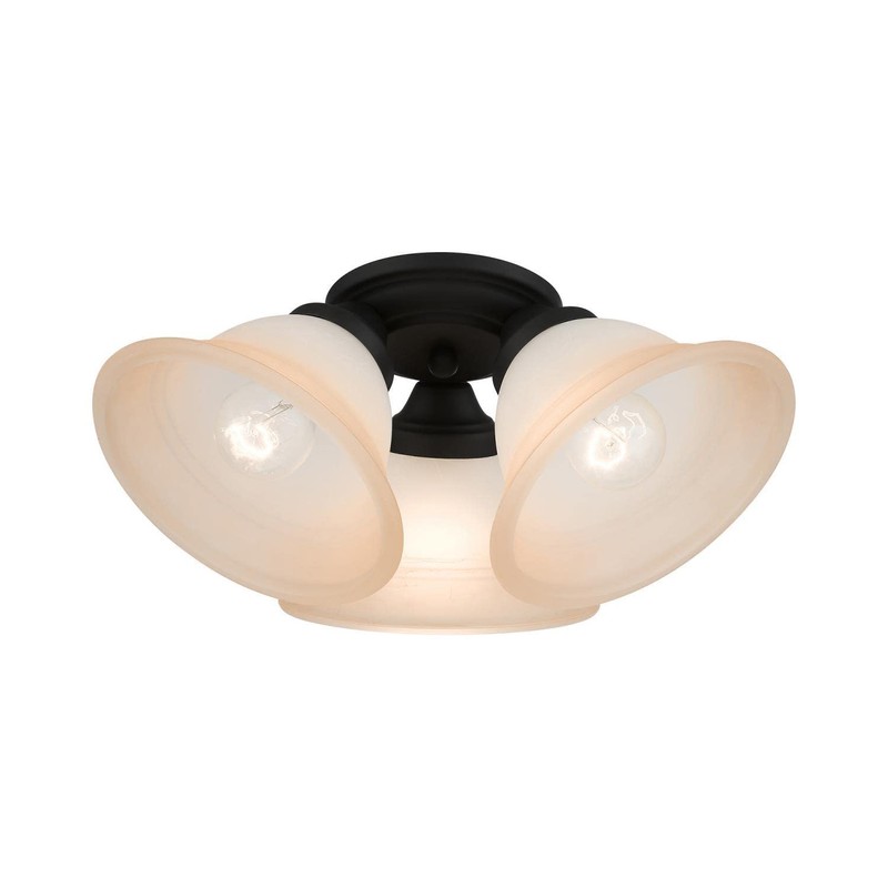 Livex Lighting Wynnewood 3 Light Black Ceiling Mount