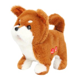 Easfan 7" Walking Plush Dog Toy Repeat What You Say Interactive Singing Musical Plush Toy Brown Puppy Birthday Gifts for Kids Toddlers