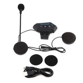 BOROCO BT12 V5.0+ EDR Motorcycle Bluetooth Headset, BT Helmet Kit with Hands-Free Calling, Noise Reduction, Black