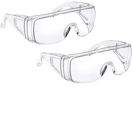 Euxor, Safety Glasses (2 Pack) Anti Fog & Shattered Proof, ANSI Z87.1 & EN 166 UV Resistant & Eye Safety Goggles, Wide Eye Shield Scratch Resistant Best Eye Cover from elements EyeClear over Glasses