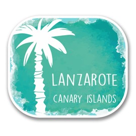 2 x 10cm Lanzarote Island Spain Vinyl Sticker Laptop Travel Luggage Label #6343 (10cm Wide x 8.5cm Tall)