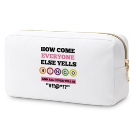 Funny Bingo Player Gift Lucky Bingo Makeup Bag Bingo Gambler Gifts Christmas Birthday Gift for Friends Bingo Lover Cosmetic Bag Thank You Gifts for Women Bingo Game Lover Zipper Pouch Gambling Gifts