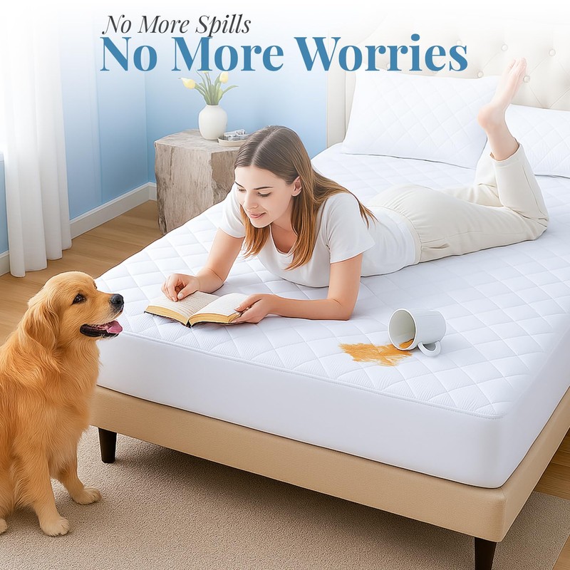 Acrali Home Quilted Waterproof Small Double Mattress Protector, 4-Layer Super