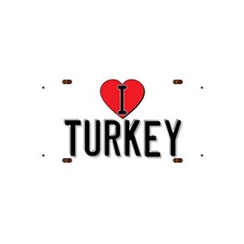 McMug - I Love Turkey (White Background) - Metal Sign, Decorative Sign, 200mm x 100mm