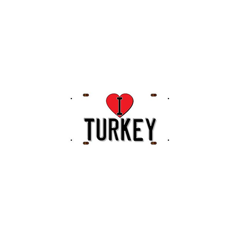 McMug - I Love Turkey (White Background) - Metal Sign,