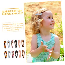 Mikinona 12pcs Marbling Leopard Acrylic Hair Clips for Women Chic Geometric Side Clips Stylish Hair Accessories for Everyday Use