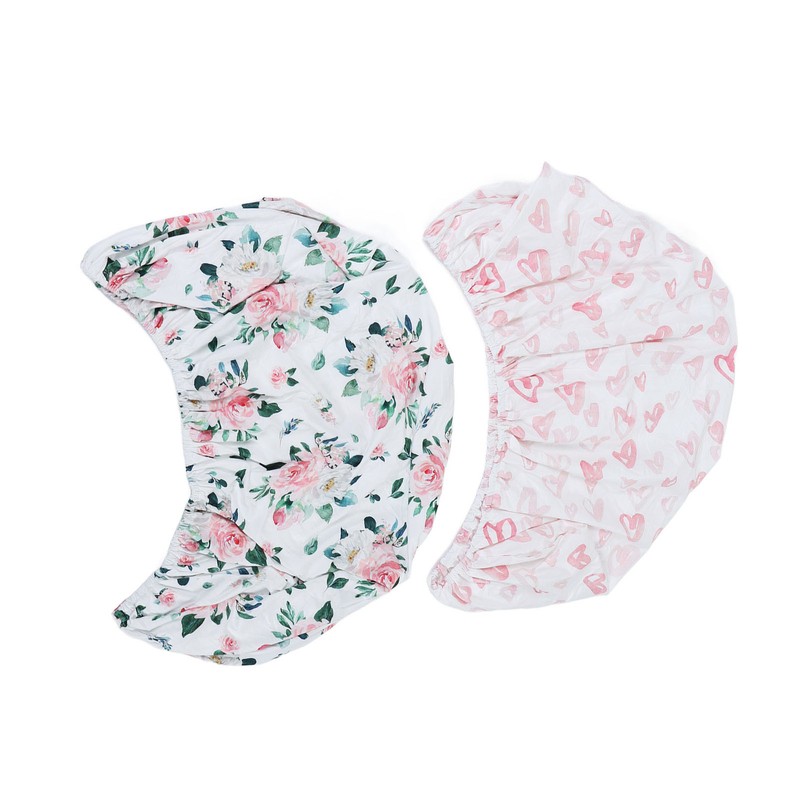 2Pcs Bassinet Sheet Polyester Cotton Breathable Elastic Bassinet Pad Mattress