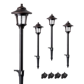 EDISHINE Low Voltage Landscape Lights, LED Pathway Lights with Connectors, 3000K