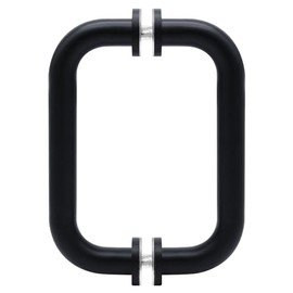 Royalty Glass Shower Door Handle – 8” Back to Back Tubular Shower Door Handles Replacement for Frameless Shower Door - 304 Stainless Steel Shower Glass Door Handle with Trim Washers (Matte Black)