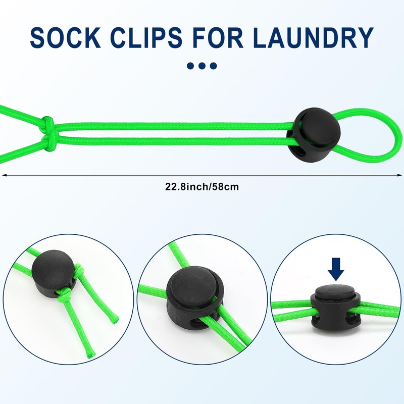 Wowangce 100 Pcs Sock Clips for Laundry Locks Your Socks